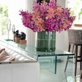 Mokara orchids mixed in a large Rota cylinder