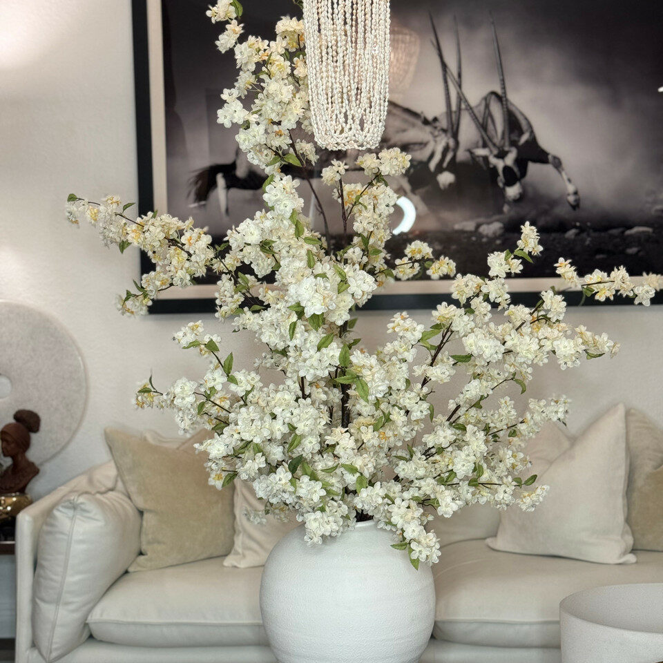 Konos vase with cherry blossoms
